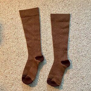 Wellow Compression Socks Medium Brown, Viscose Bamboo, Knee High, 18-25 mmHg